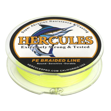 100M 109Yds Fluorescent Yellow 10lb-300lb HERCULES PE braid Fishing Line 8 Strands HERCULES